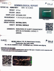 4.74/CT Natural Panna Stone with Govt. Lab Certificate (16650)